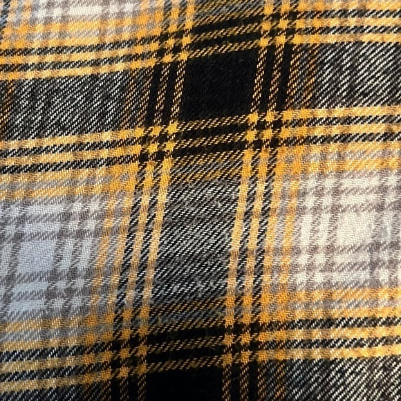 Urban Outfitters mustard black Alex plaid flannel hoodie long sleeves top - Picture 12 of 13